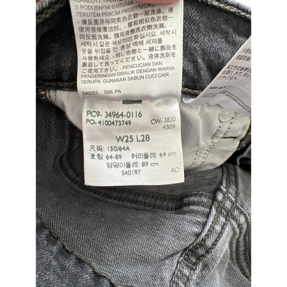 Levi's Wedgie Straight Women's Button Fly Gray Wash Denim Jean size 25 - Picture 6 of 9